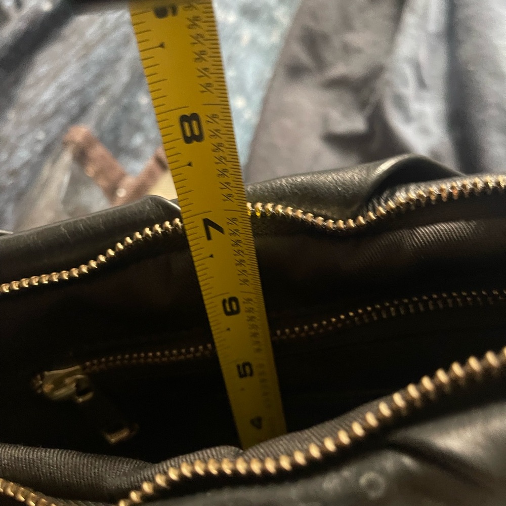 Valentina Fiore Italian Black Leather Taupe Woven Bag Perfect Condition. - Picture 15 of 15
